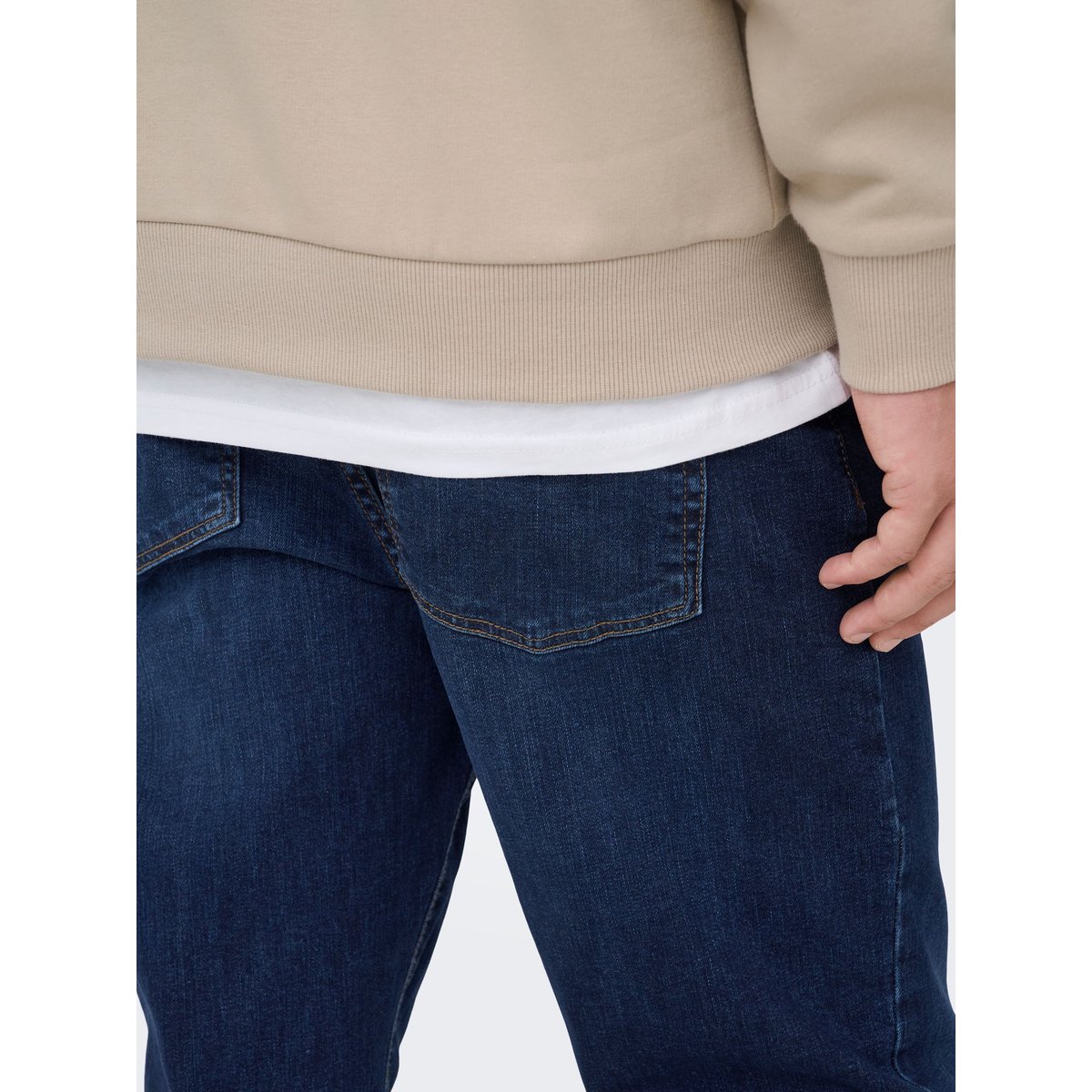 Jean droit Weft dark blue denim, ONLY & SONS