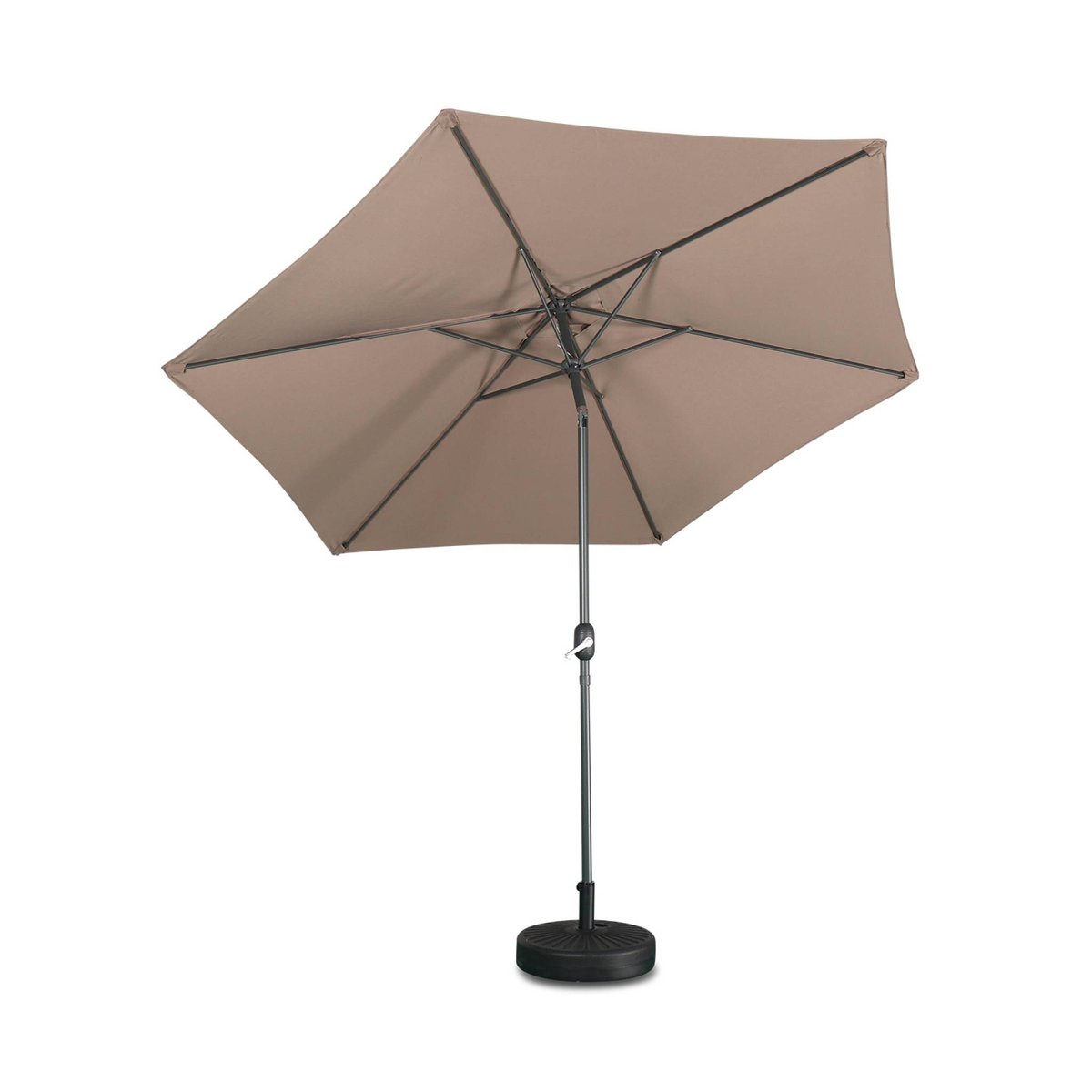 Parasol rond 3m avec mât central TOUQUET taupe, SWEEEK