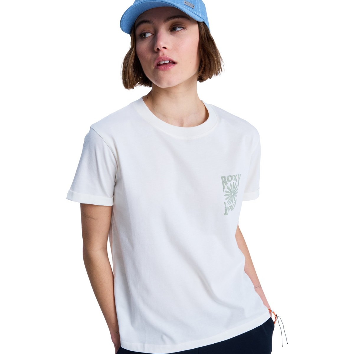 T-Shirt, manches courtes, col rond, Floral. blanc coconut milk, ROXY