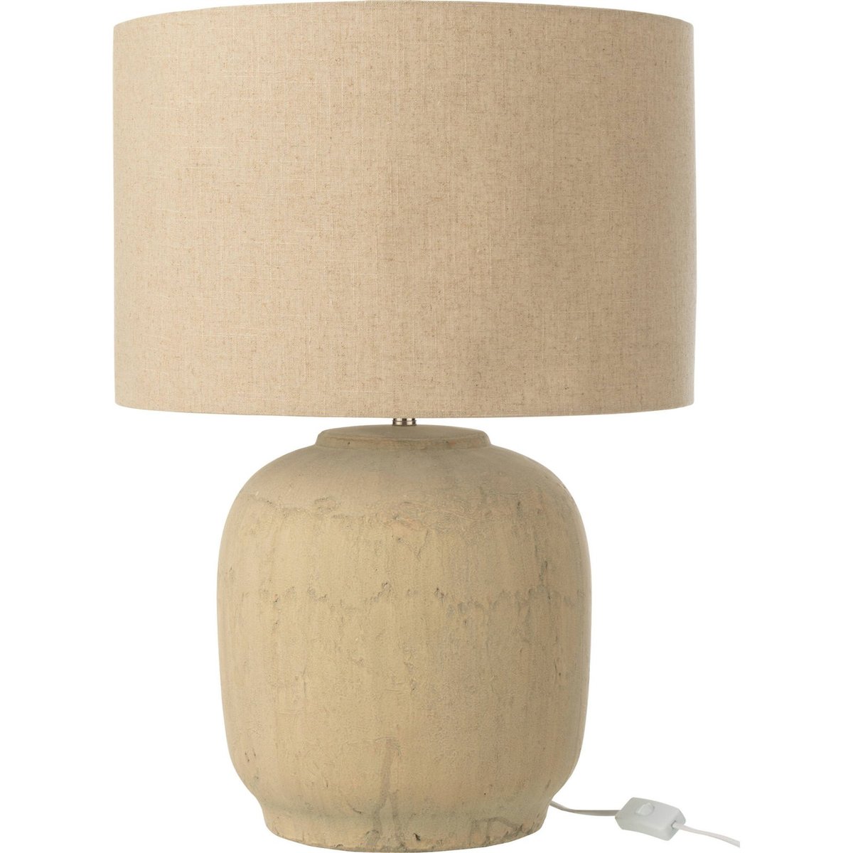 Lampe de salon en terre cuite ronde beige naturel terre cuite, RECOLLECTION