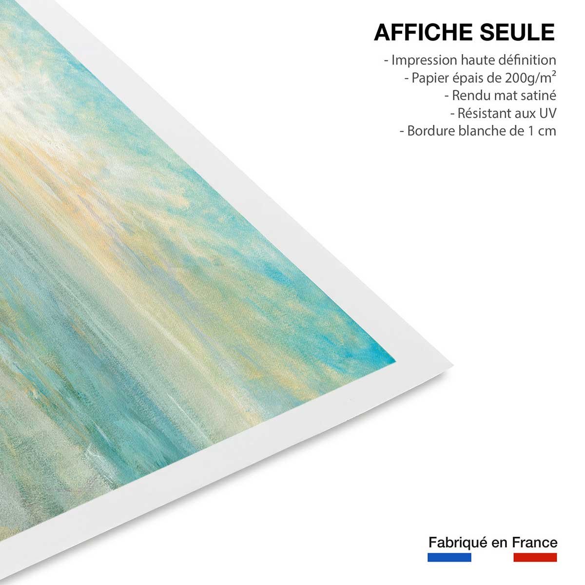 Affiche Soleil sur l'azur affiche seule, HEXOA