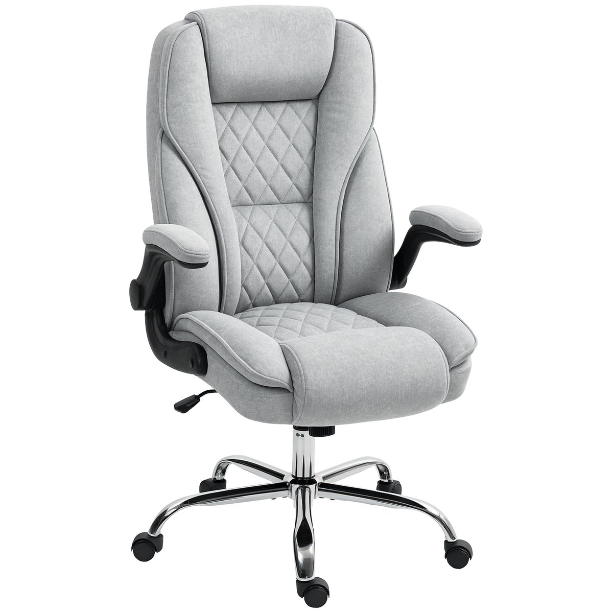 Chaise de bureau Velours (100 % polyester) gris, HOMCOM