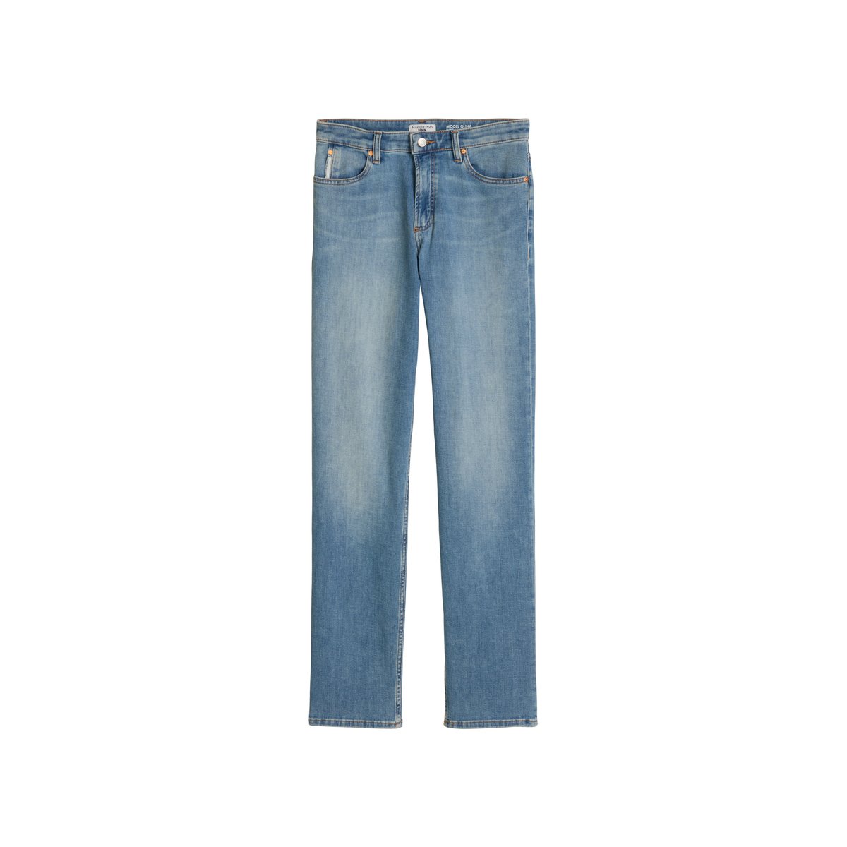Jeans modèle Olina droit en coton stretch de haute qualité bleu clair, MARC O’POLO DENIM