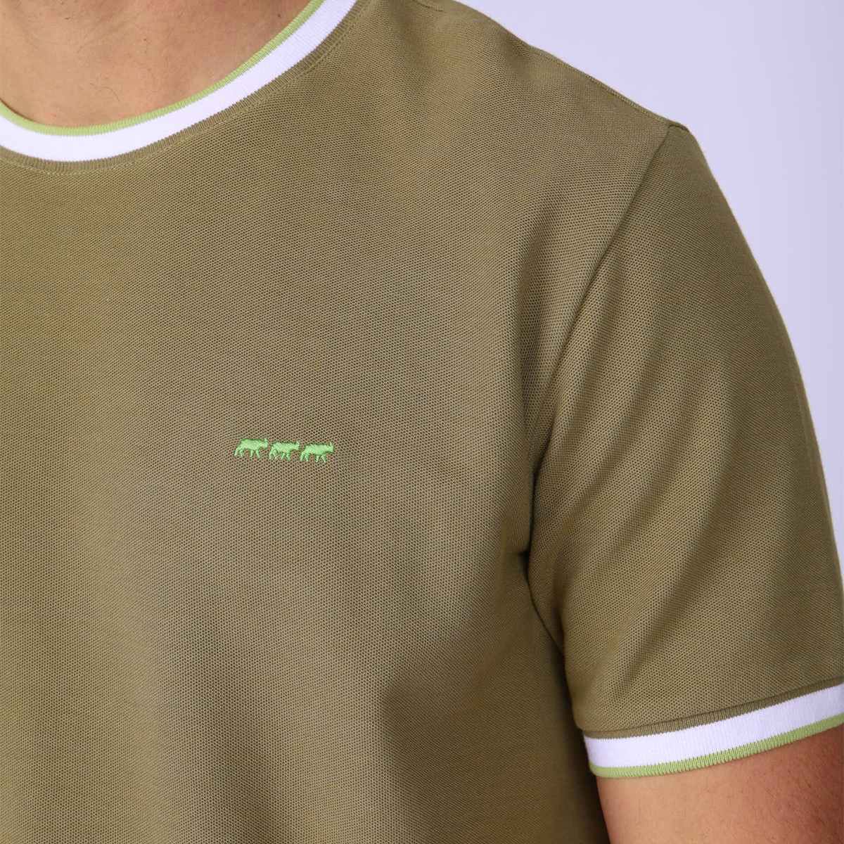 T-shirt piqué George kaki, MISE AU GREEN