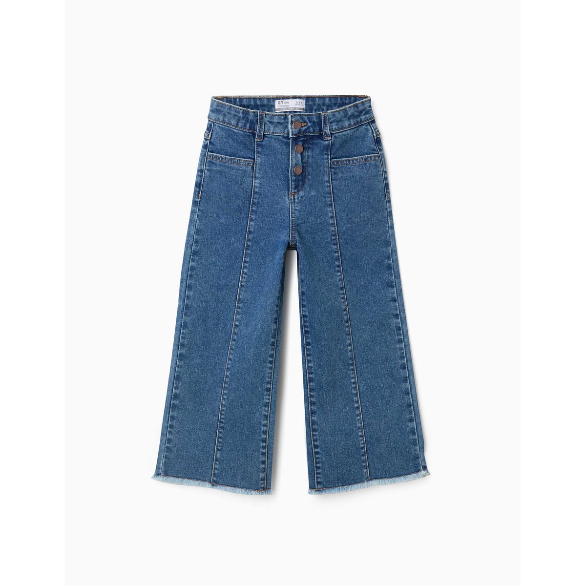 Jean à jambe large avec ourlets effilochés bleu, ZIPPY