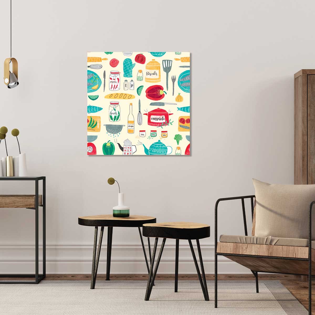 Tableau cuisine ""set de vaisselle"" tableau alu dibond, HEXOA