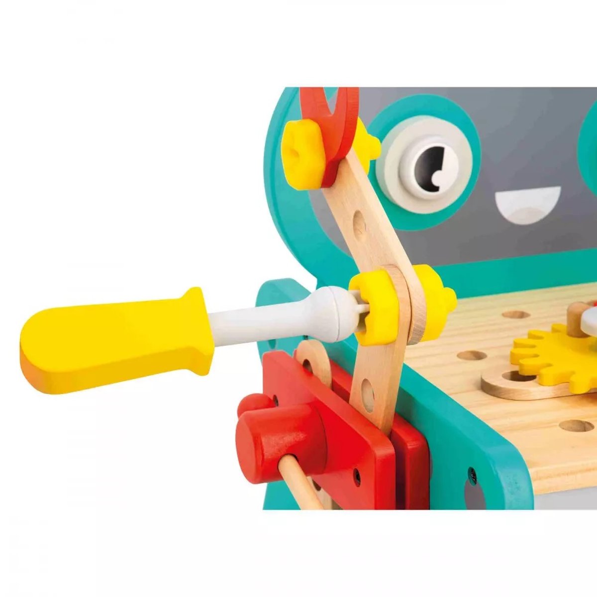 Chariot En Bois Robot multicolore, JANOD