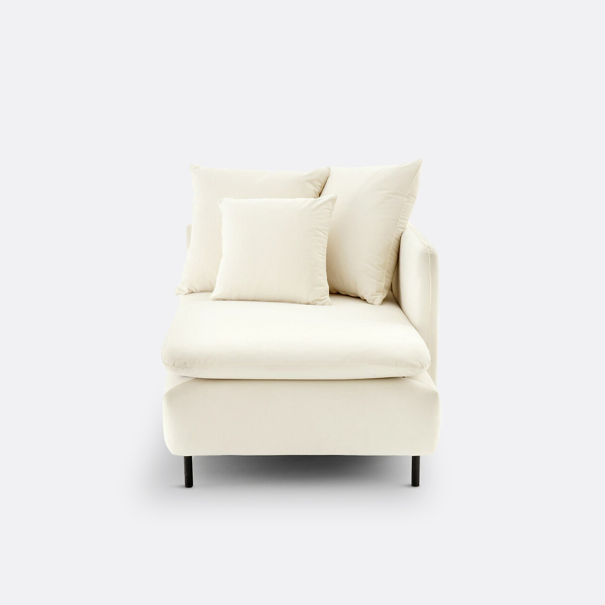 Omvormbare longchair fluweel D158 cm, Ivete ecru, LA REDOUTE INTERIEURS