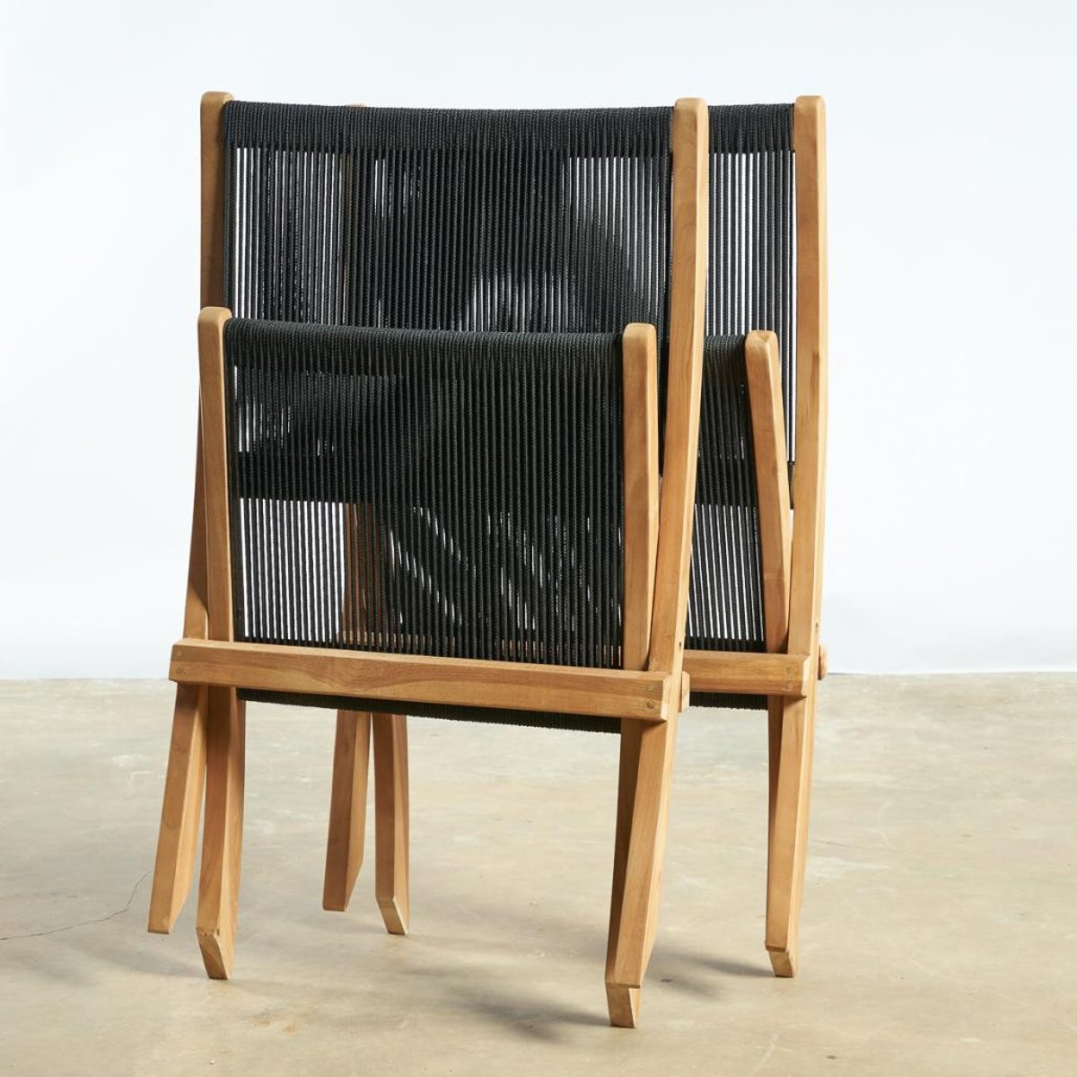 Fauteuil jardin lounge en corde noir Jala noir, WANDA COLLECTION