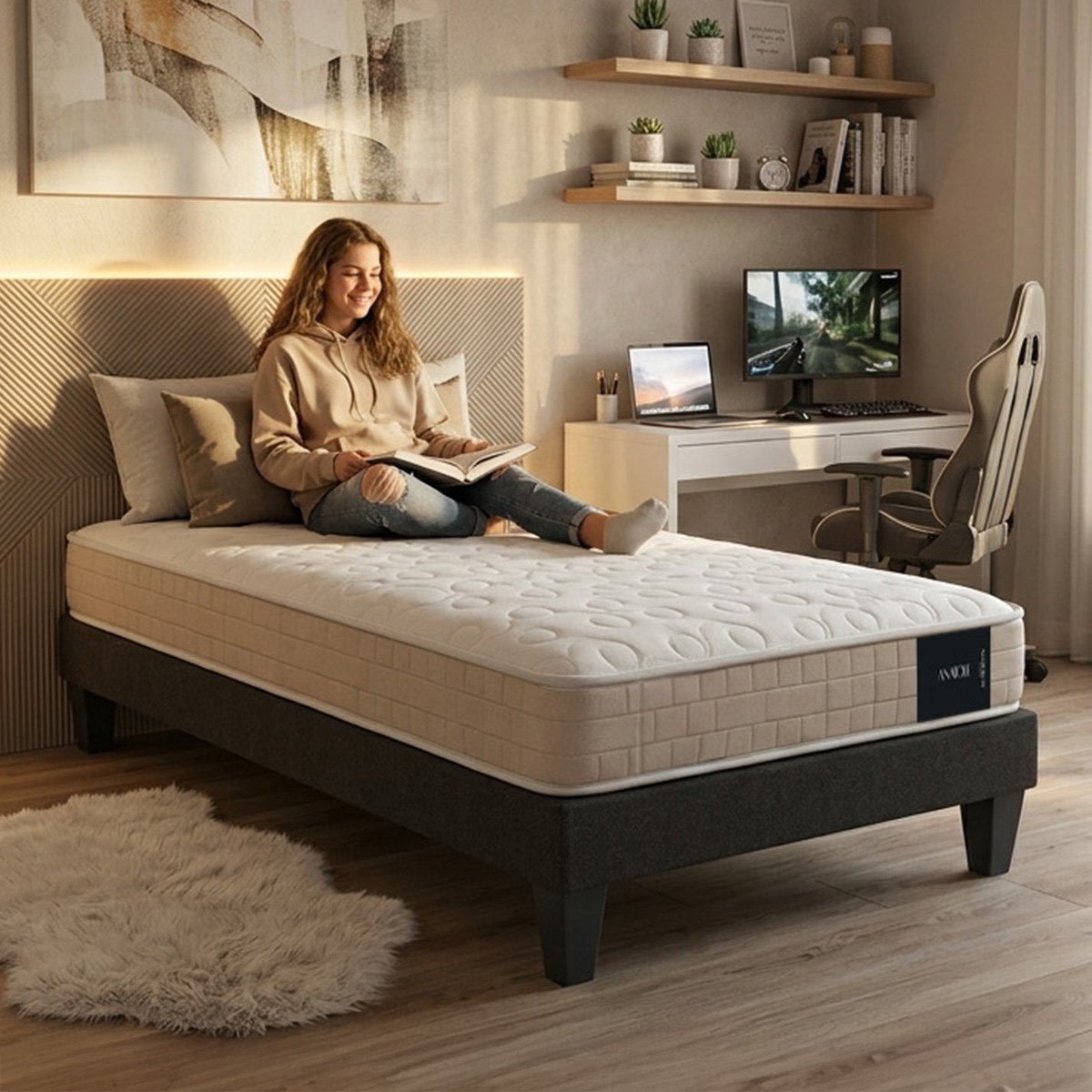 Matelas Mousse - 15 cm - ANATOLE couleur unique, MAISON AUBERTIN