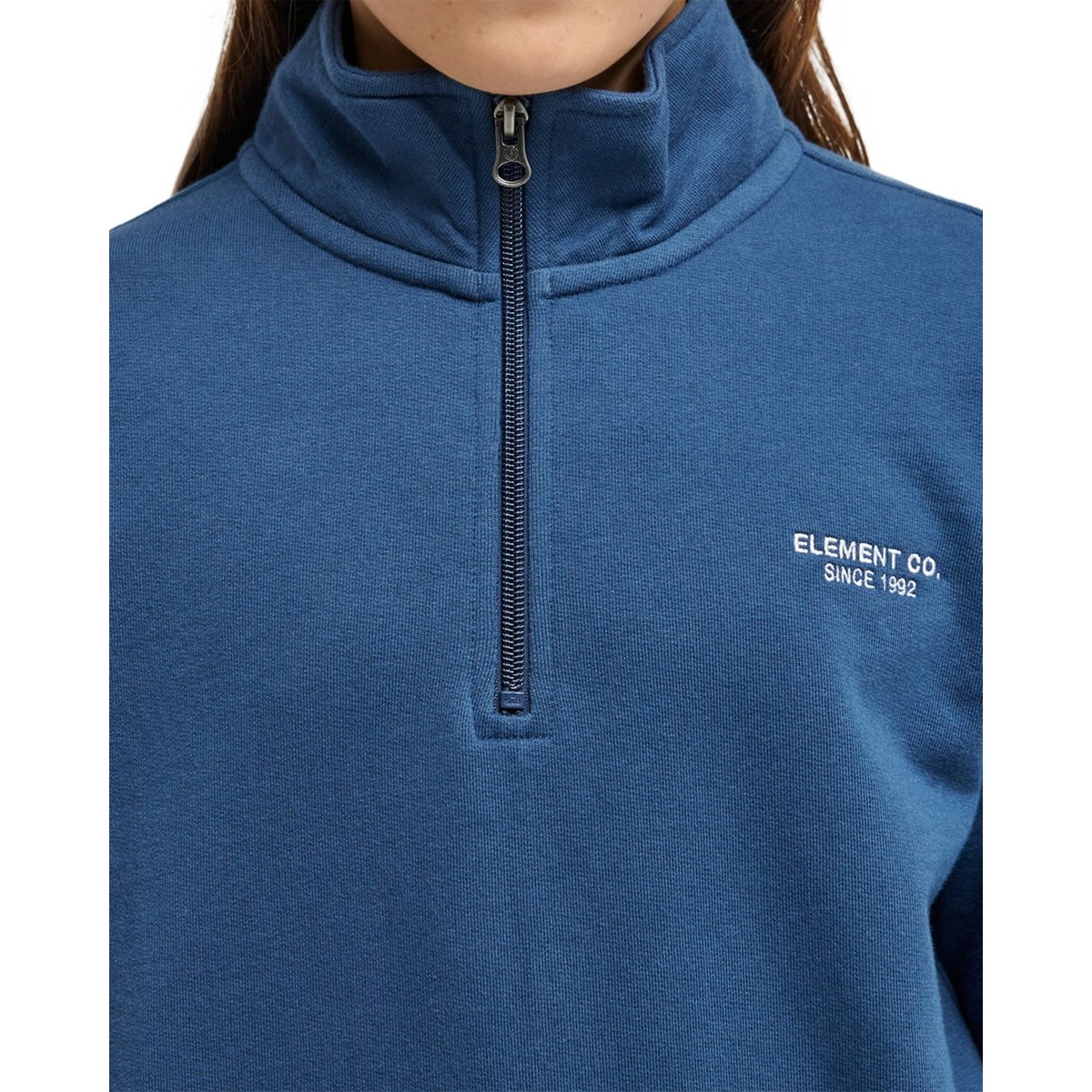 Sweat-shirt à col zippé ELEMENT CO bleu dark denim, ELEMENT