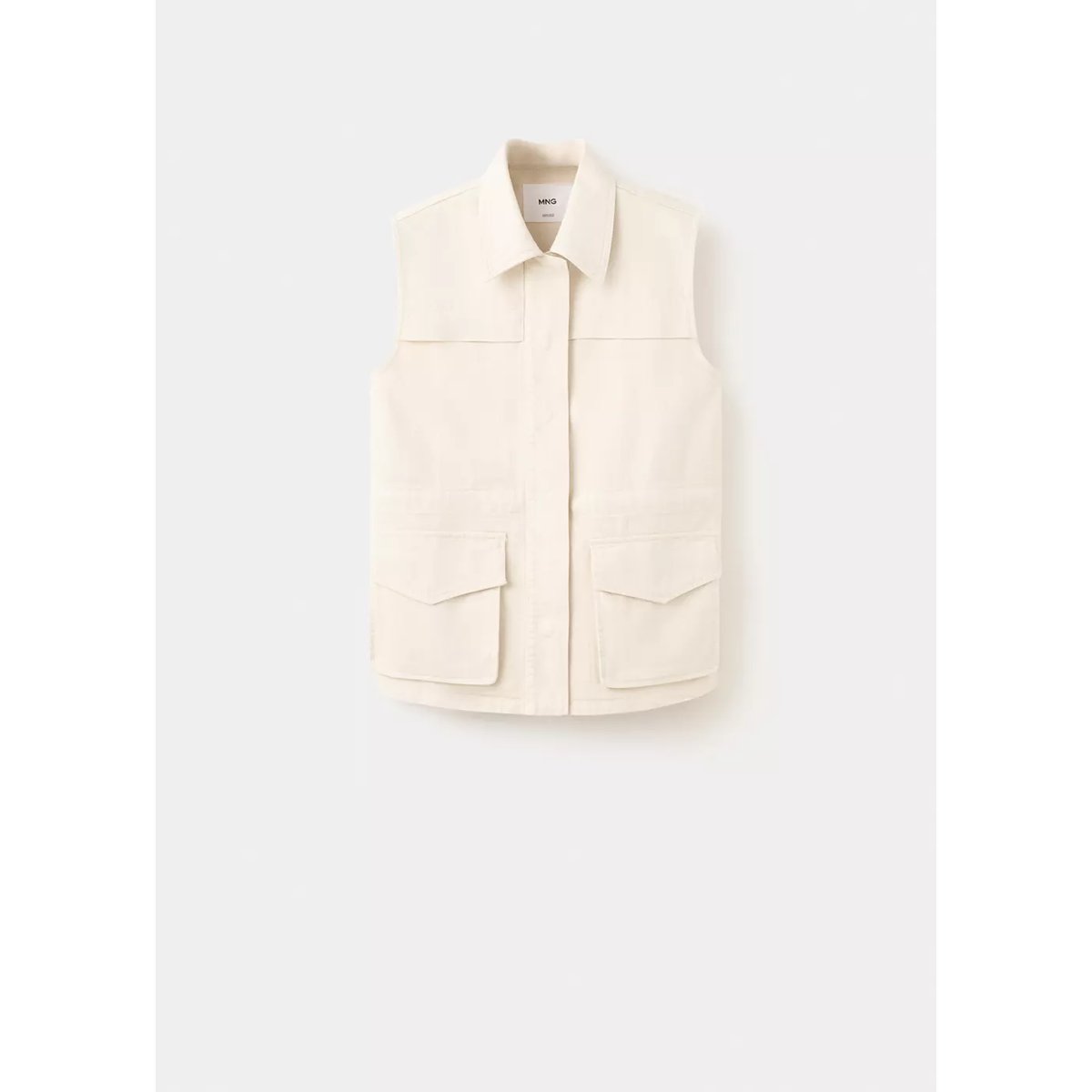 Gilet denim oversize écru, MANGO