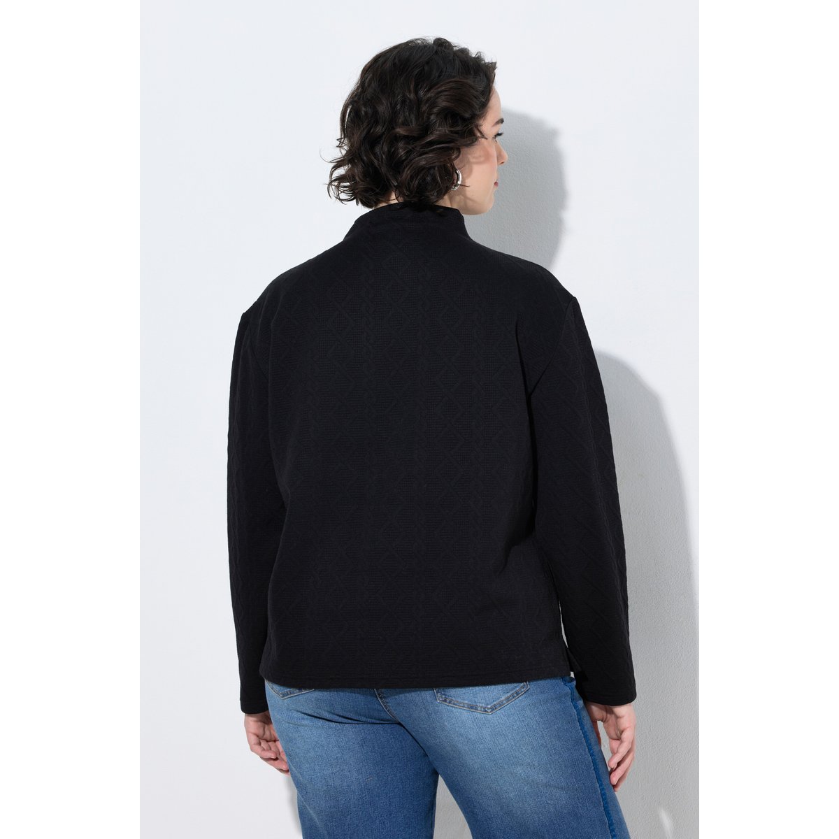 Sweat-shirt col montant et manches longues noir, ULLA POPKEN