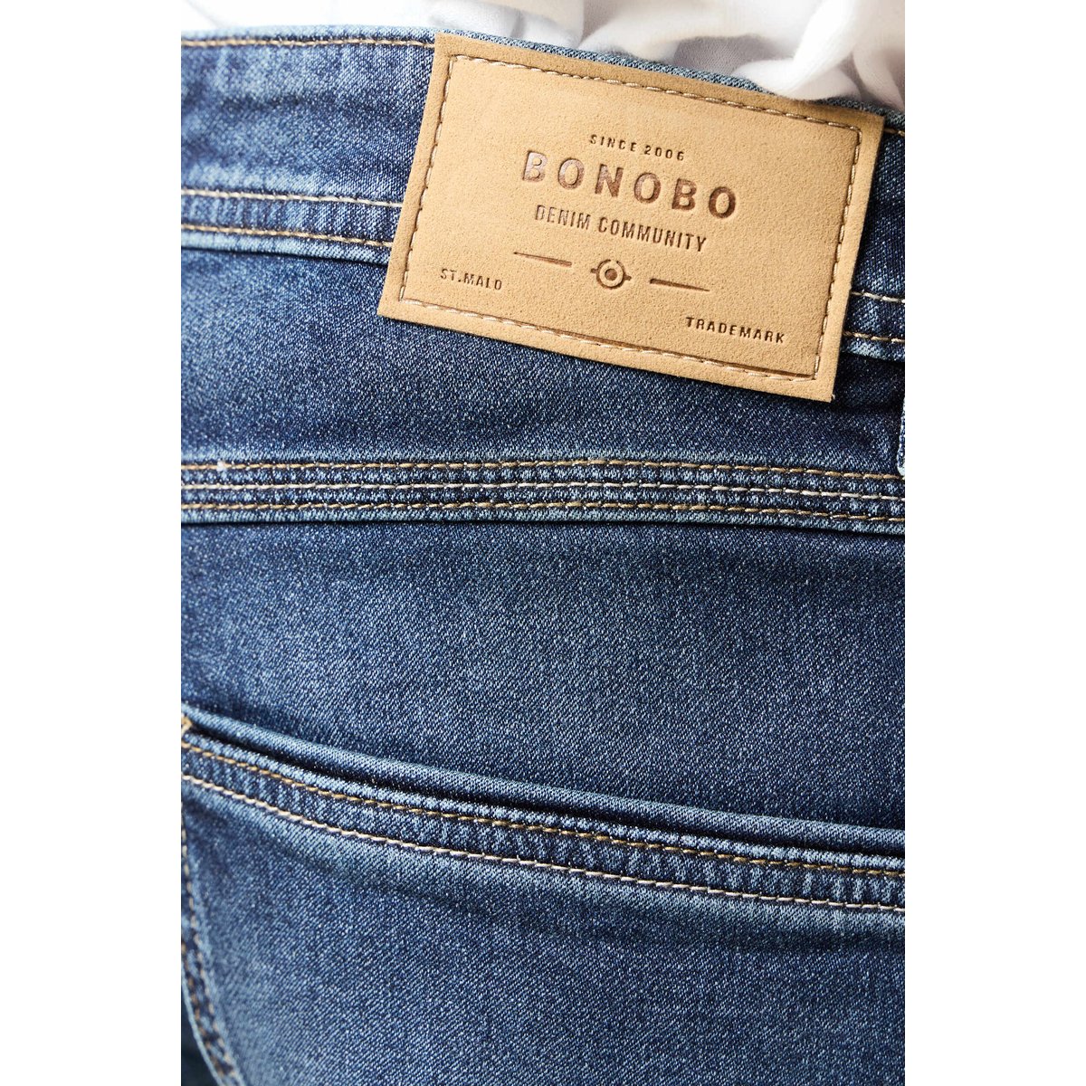 Jeans homme slim effet used denim brut, BONOBO