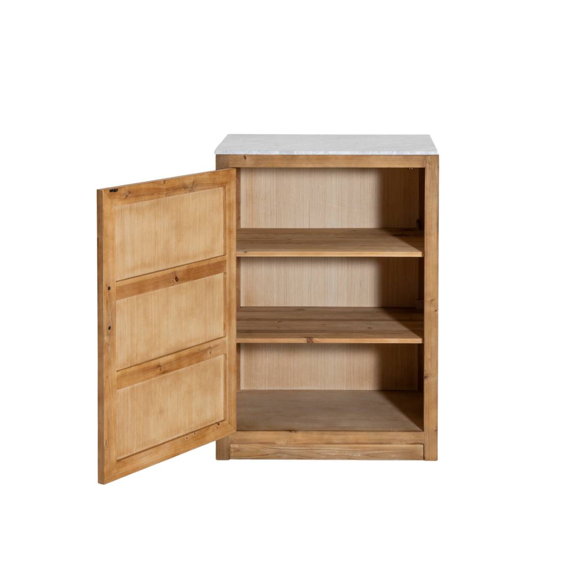 Meuble bas de cuisine en bois recyclé EPURE bois clair, MADE IN MEUBLES 