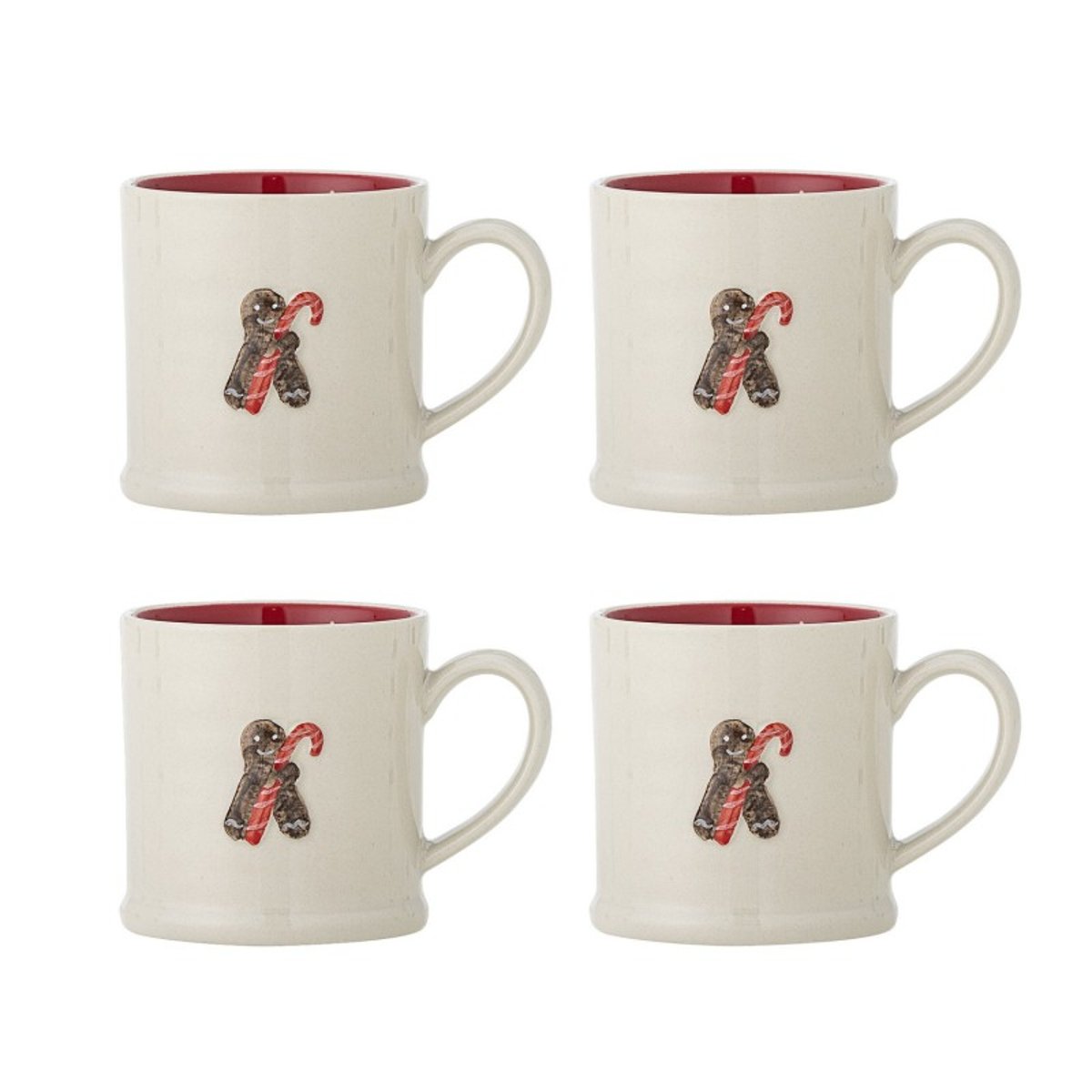 Mug décore noël grès  Kenai set de 4 multicolore, BLOOMINGVILLE