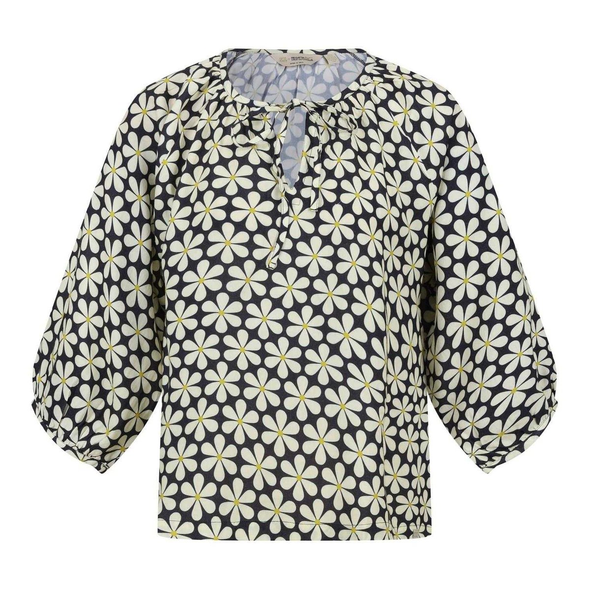 Blouse manches ¾ bouffantes motif/style floral PEASANT noir floral, REGATTA