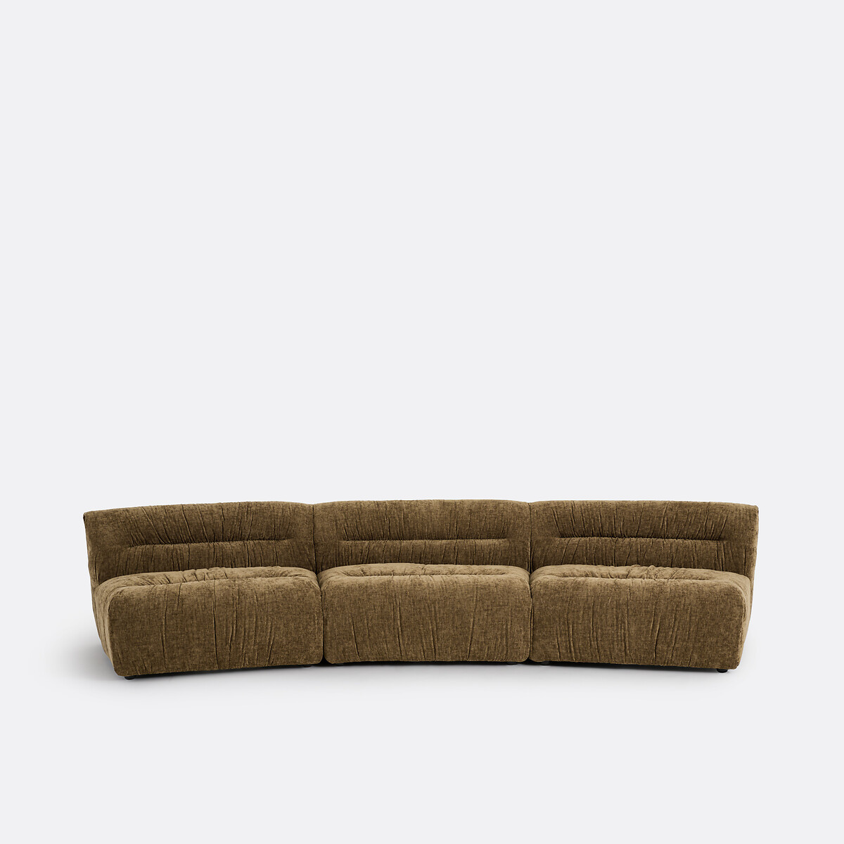 Canapé modulable 3 places, en chenille flammée, SWEETY bronze, LA REDOUTE INTERIEURS
