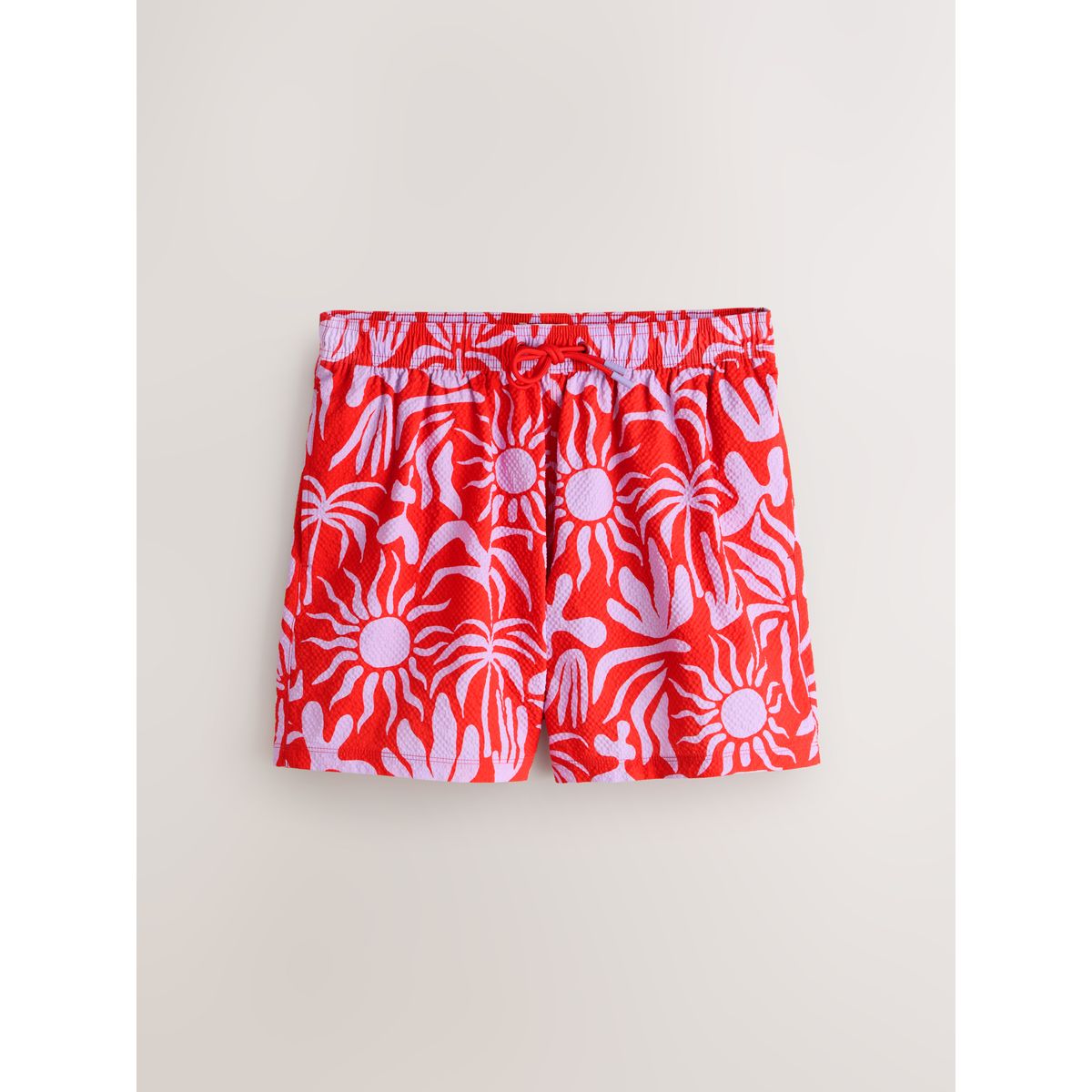 Short de bain abstrait 5 pouces rouge/lilas, NEXT