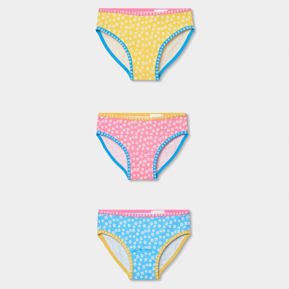 Pack de 3 culottes en coton imprimé fleurs multicolore, BOBOLI