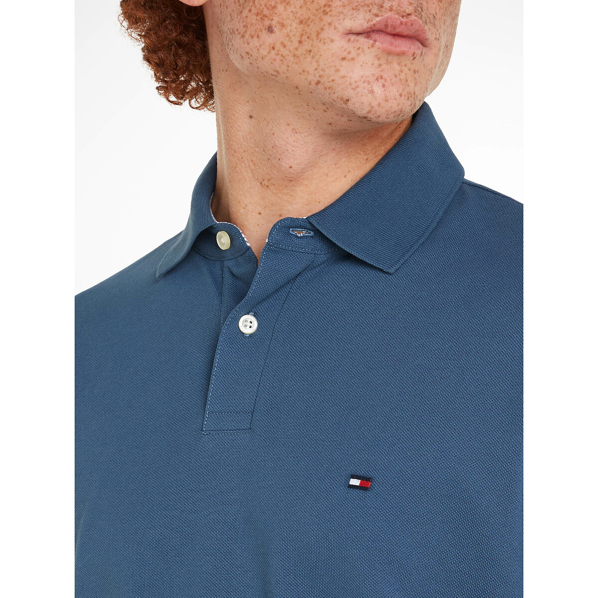 Polo maniche lunghe dritta maglia piqué 1985 blu oltremare, TOMMY HILFIGER