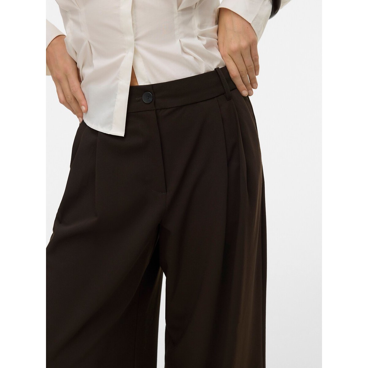 Pantalón ancho chocolate, VERO MODA