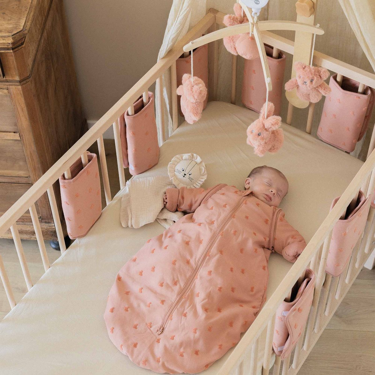 Protège barreaux lit bébé - 8 pièces rosa, TROIS KILOS SEPT