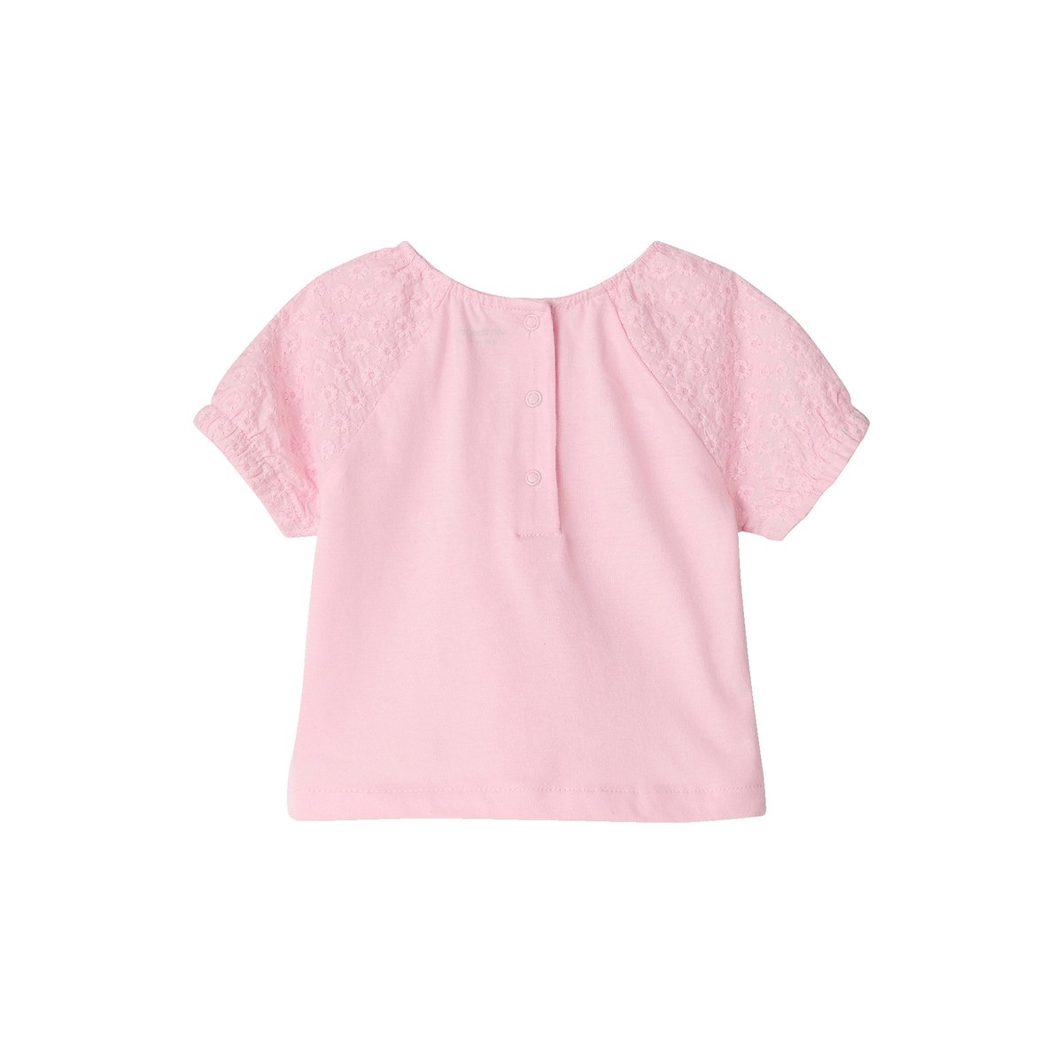 T-shirt manches courtes brodé rose pâle, VERTBAUDET
