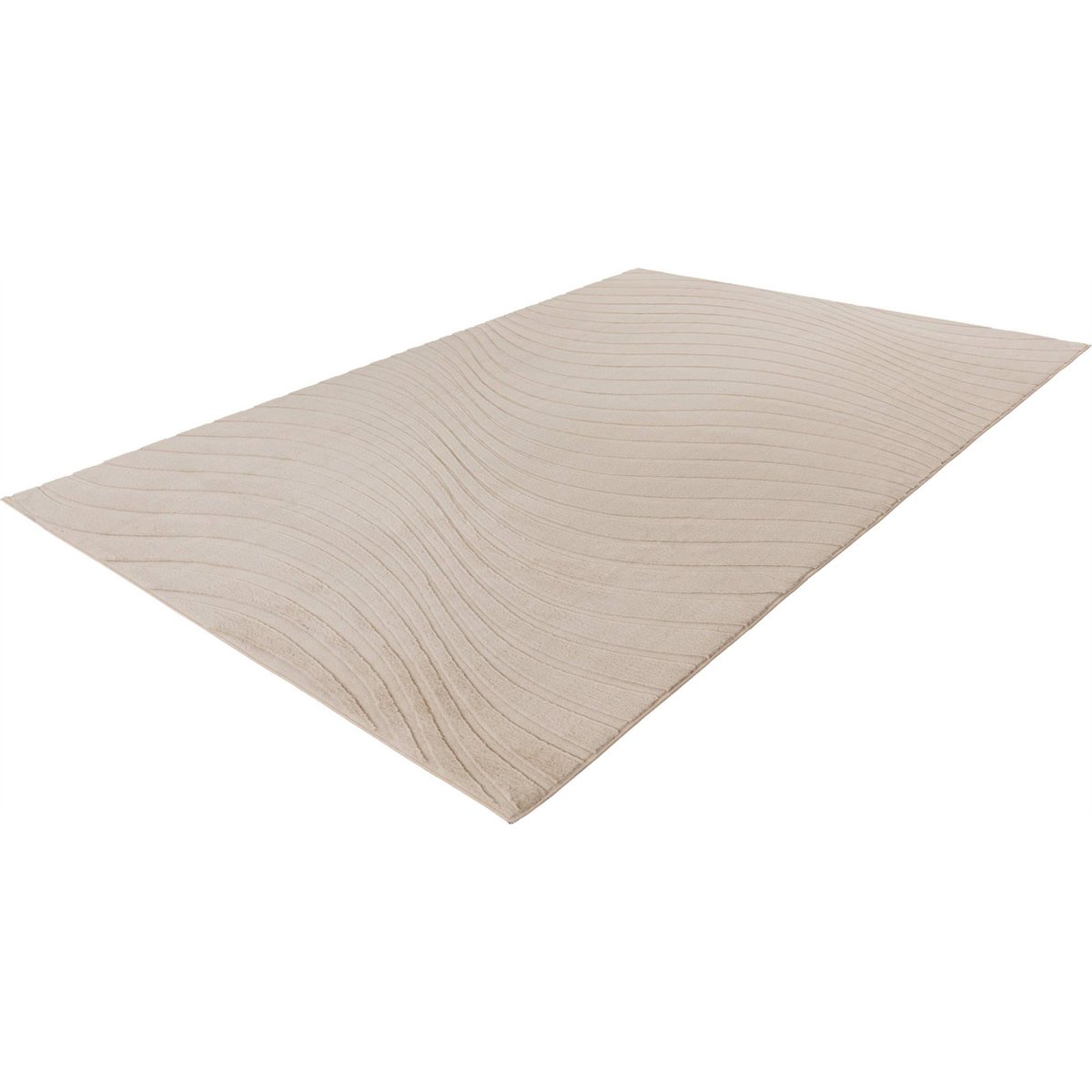 Tapis rectangulaire à relief ondulé moderne beige sable clair uni, ARTE ESPINA
