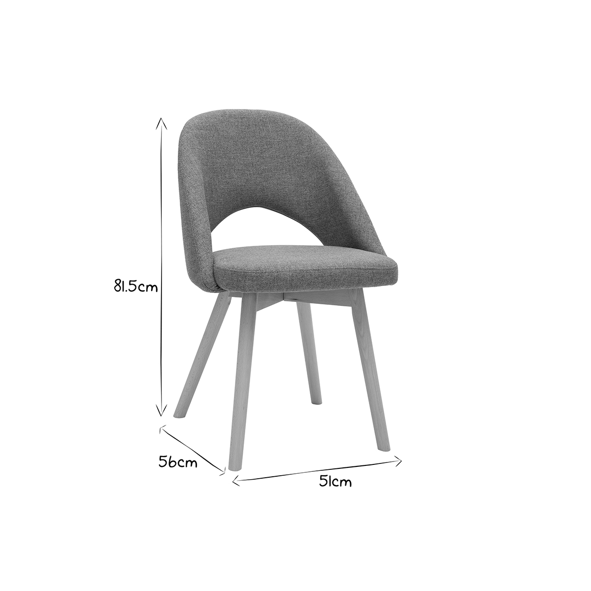 Chaises scandinaves en tissu velours côtelé vert kaki et bois clair (lot de 2) COSETTE bleu grisé, MILIBOO