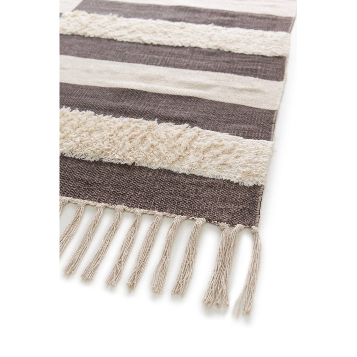 Tapis tufté 100% coton EBONY noir intense, AFK LIVING