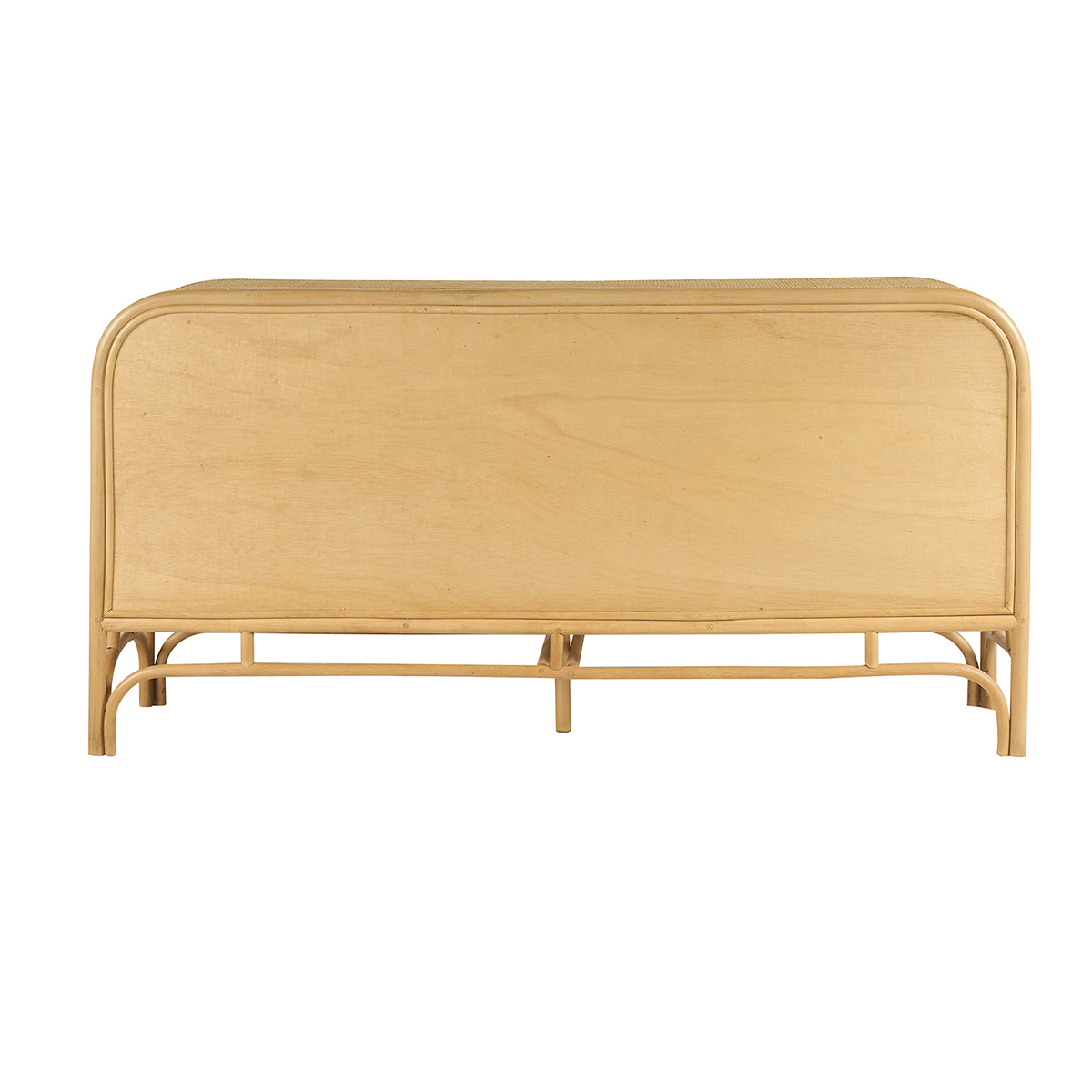 Buffet vintage en rotin 2 portes L150 cm GALON marron clair, MILIBOO