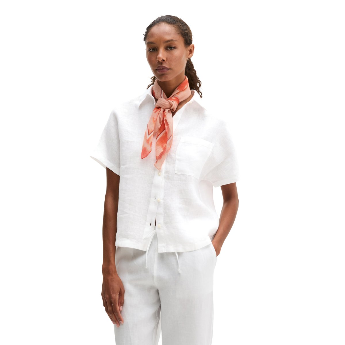 Foulard avec un imprimé décontracté orange, MARC O'POLO