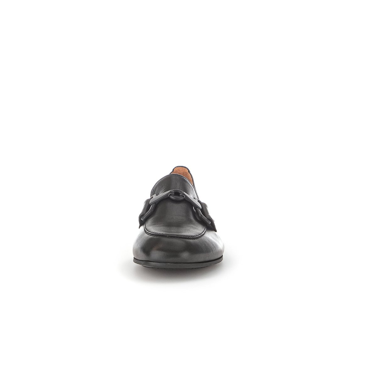 Mocassins en à talon décroché effet galvanisé noir lisse, GABOR
