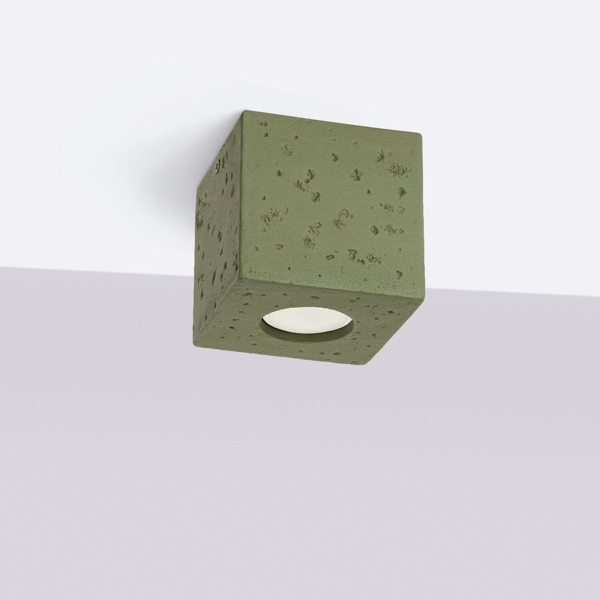 Plafonnier Béton Vert Olive GU10 1 Quad vert olive, EDEN