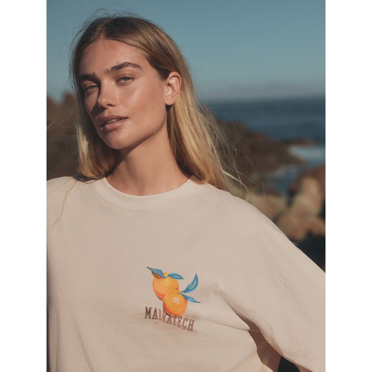 T-shirt de plage imprimé orange, NEXT