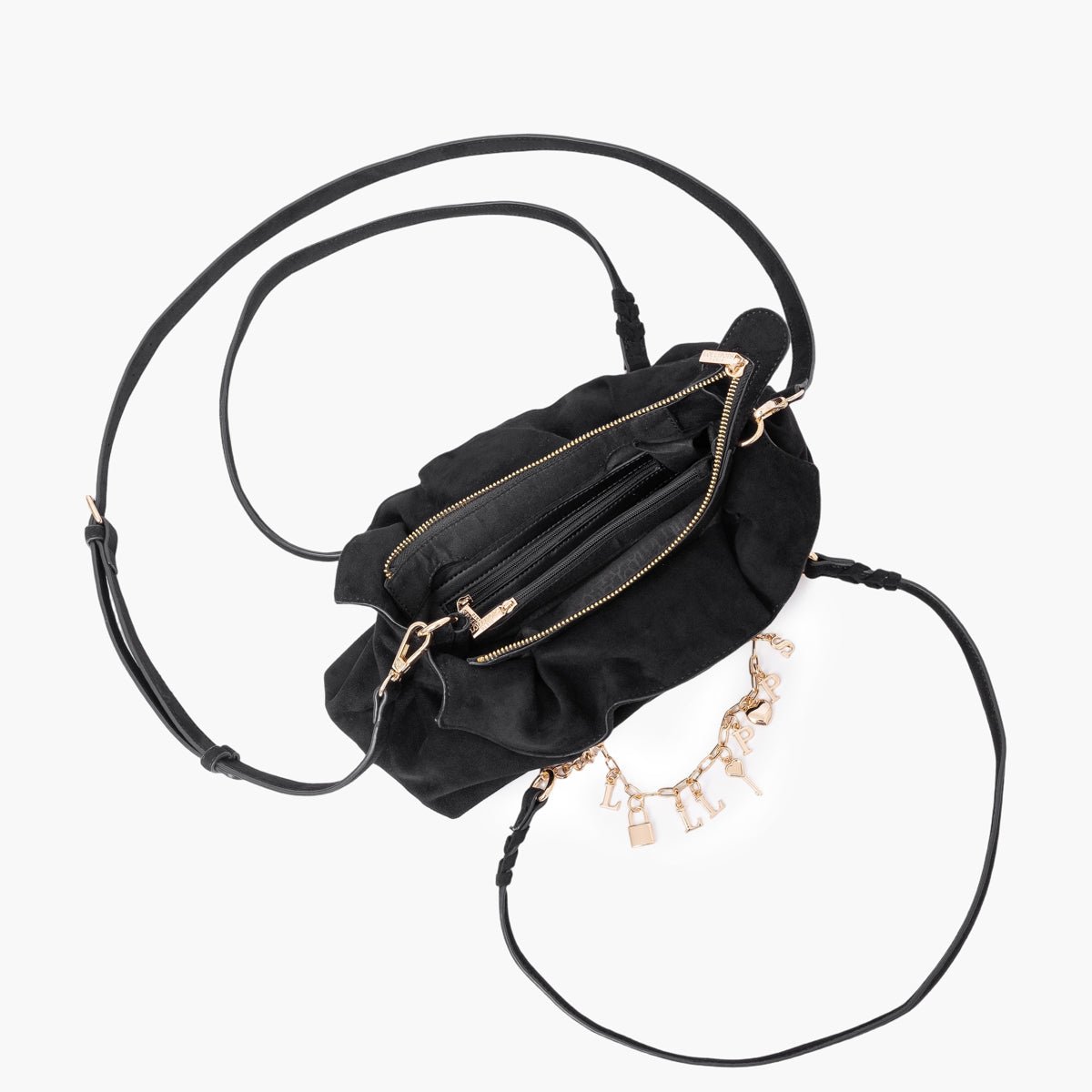 Sac porté épaule M Teana noir,doré, LOLLIPOPS