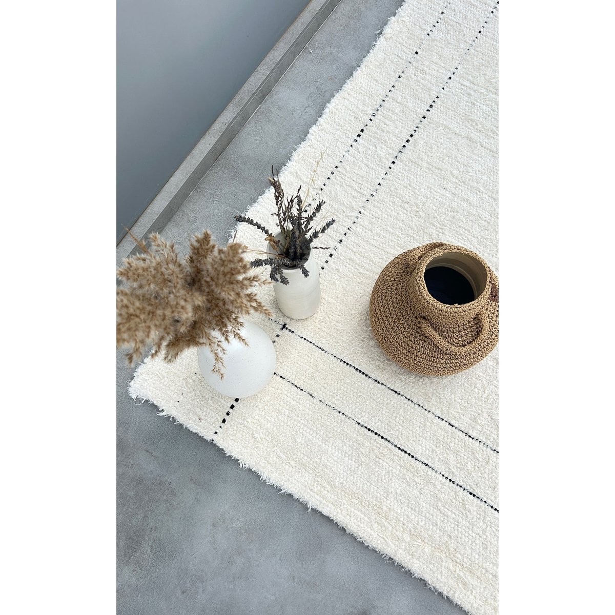 Tapis en coton recyclé tissé à la main VASCO beige sable, AFK LIVING