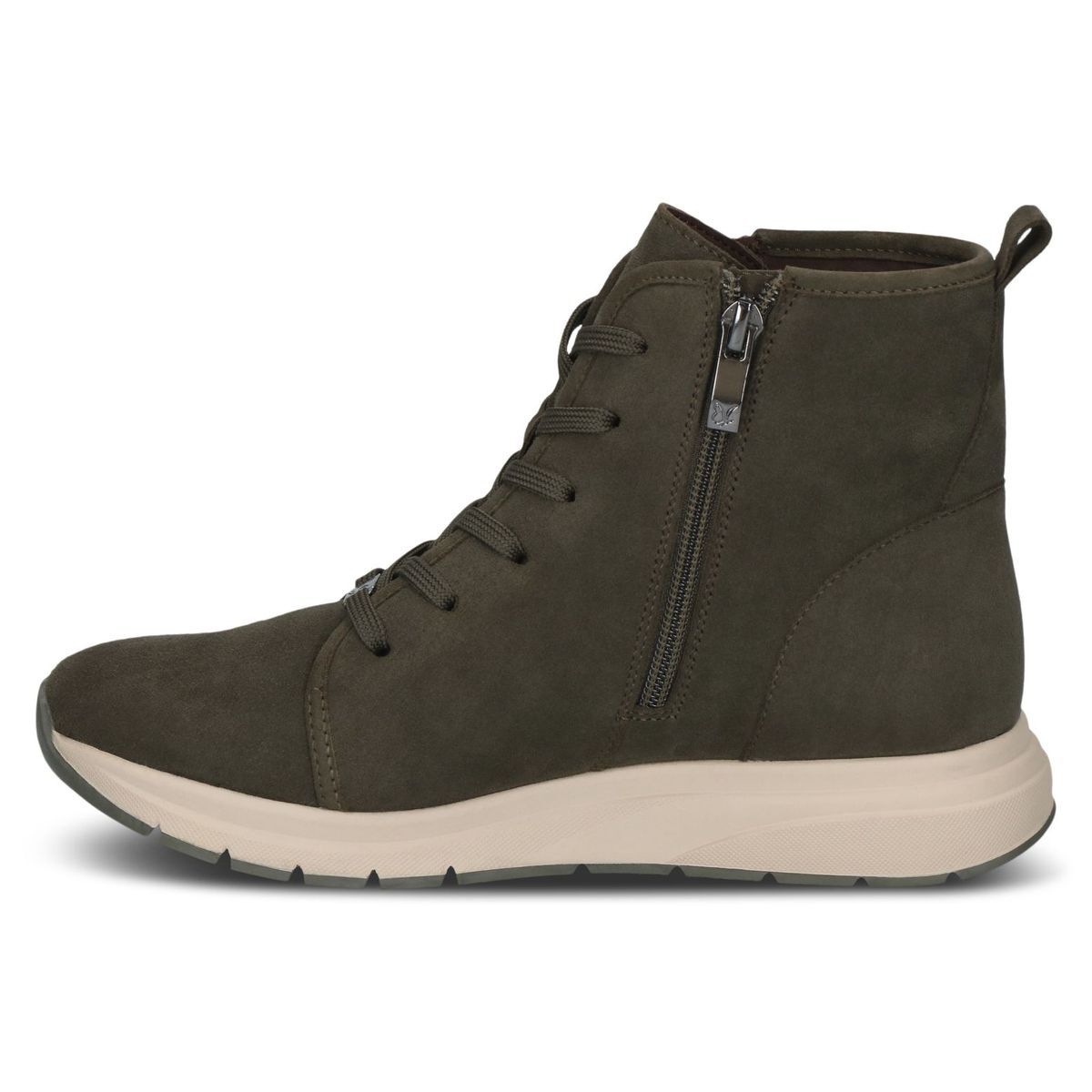 Bottine en cuir vert kaki suède, CAPRICE