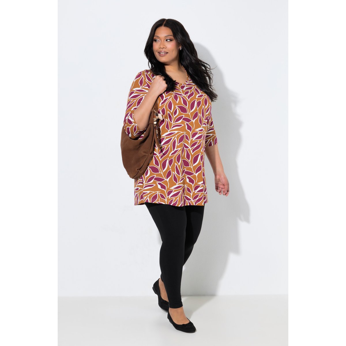 T-shirt long ocre, ULLA POPKEN