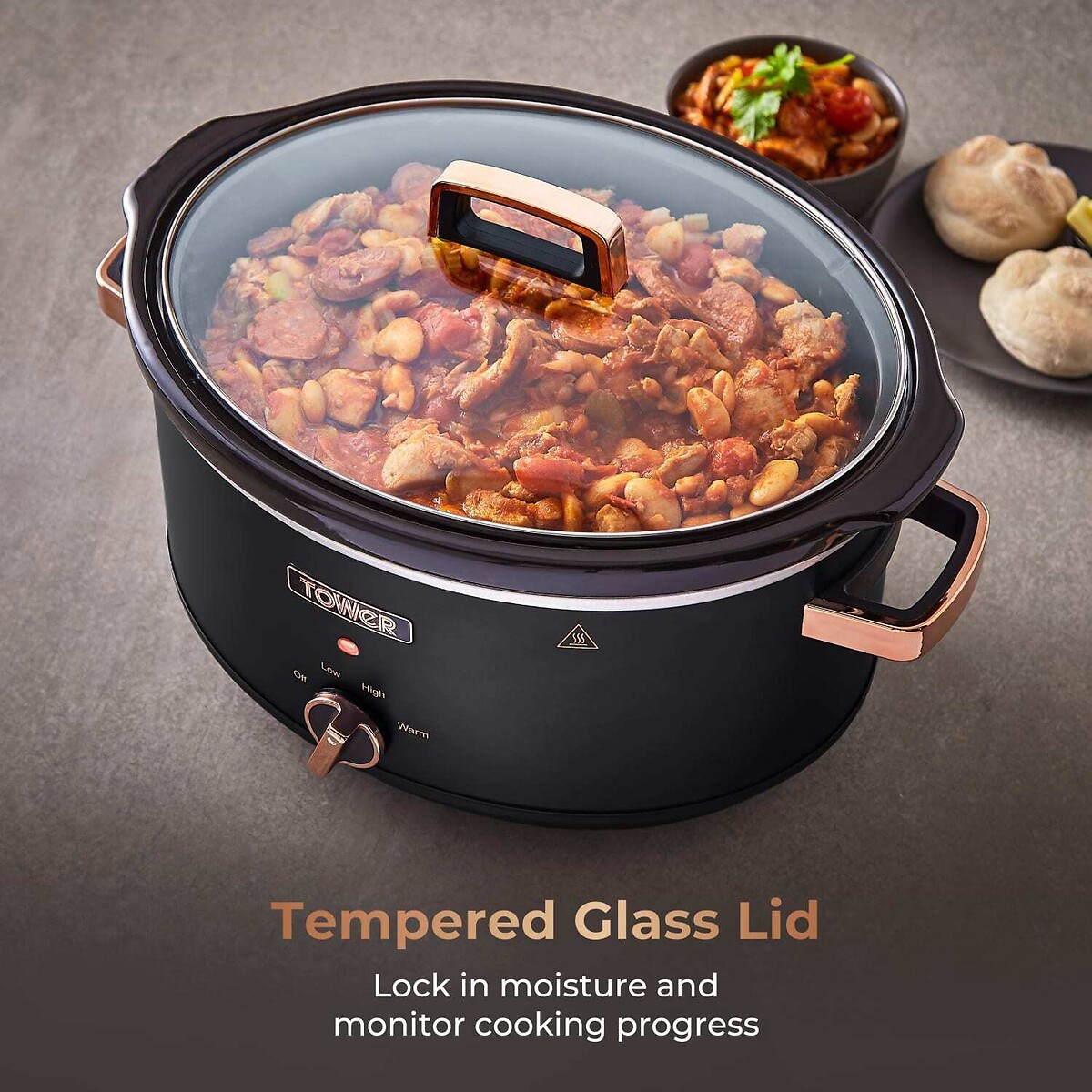 Cavaletto 6.5L Slow Cooker - T16043 black, TOWER