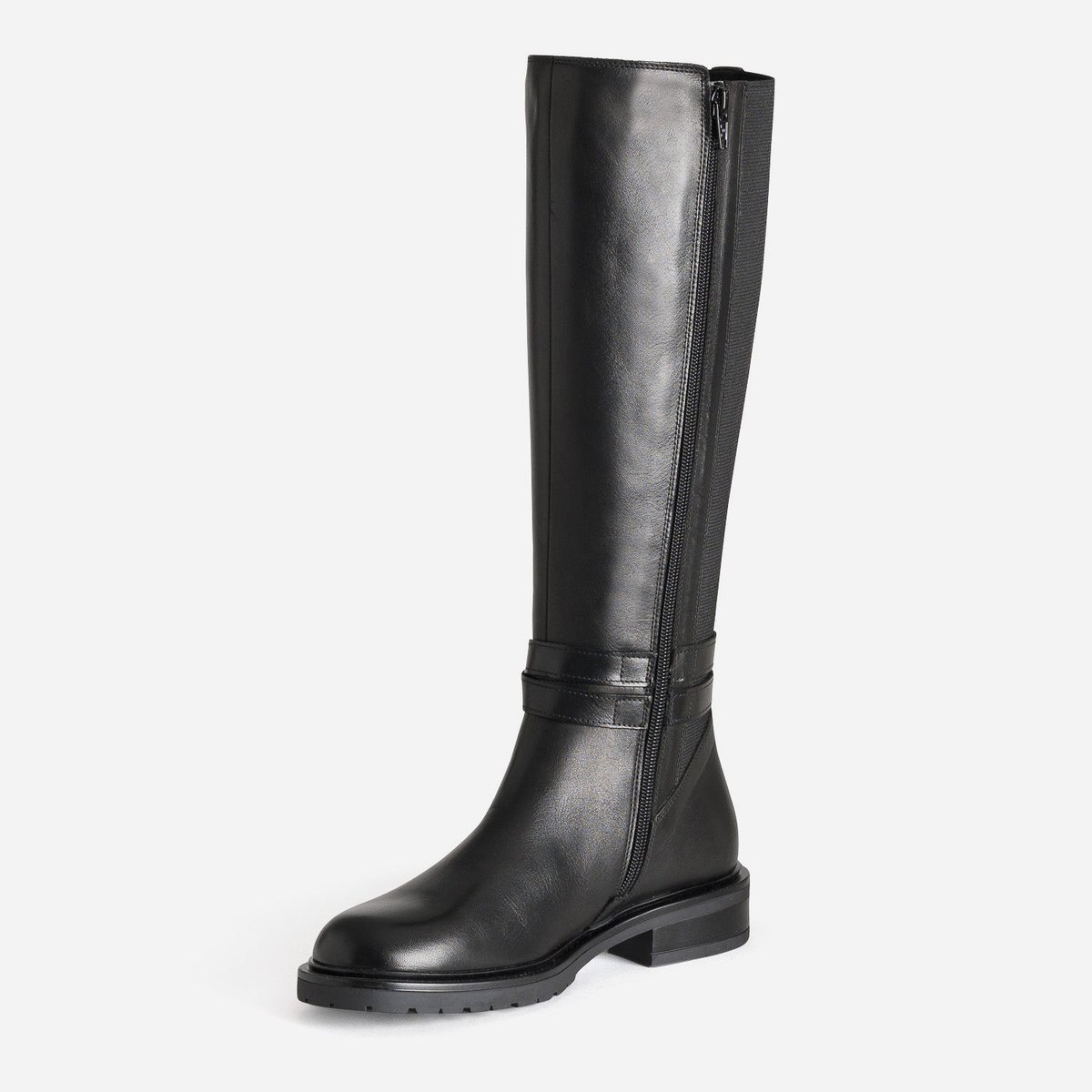 Botte Plate en cuir CAMILIA noir, ERAM