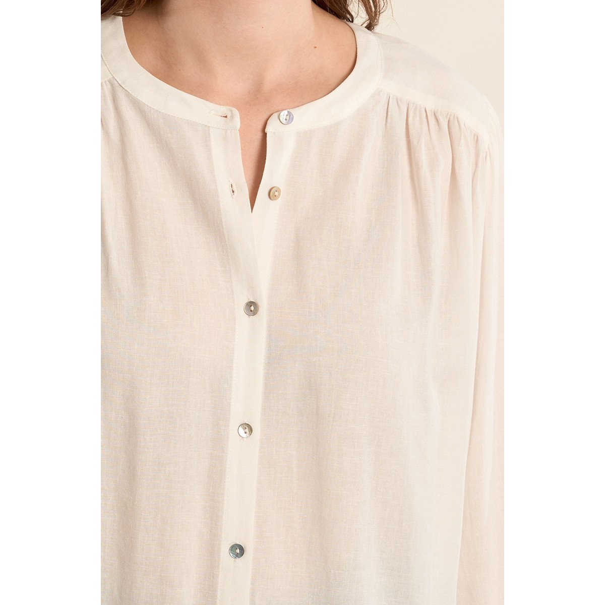 Chemisier manches longues blanc, MOLLY BRACKEN