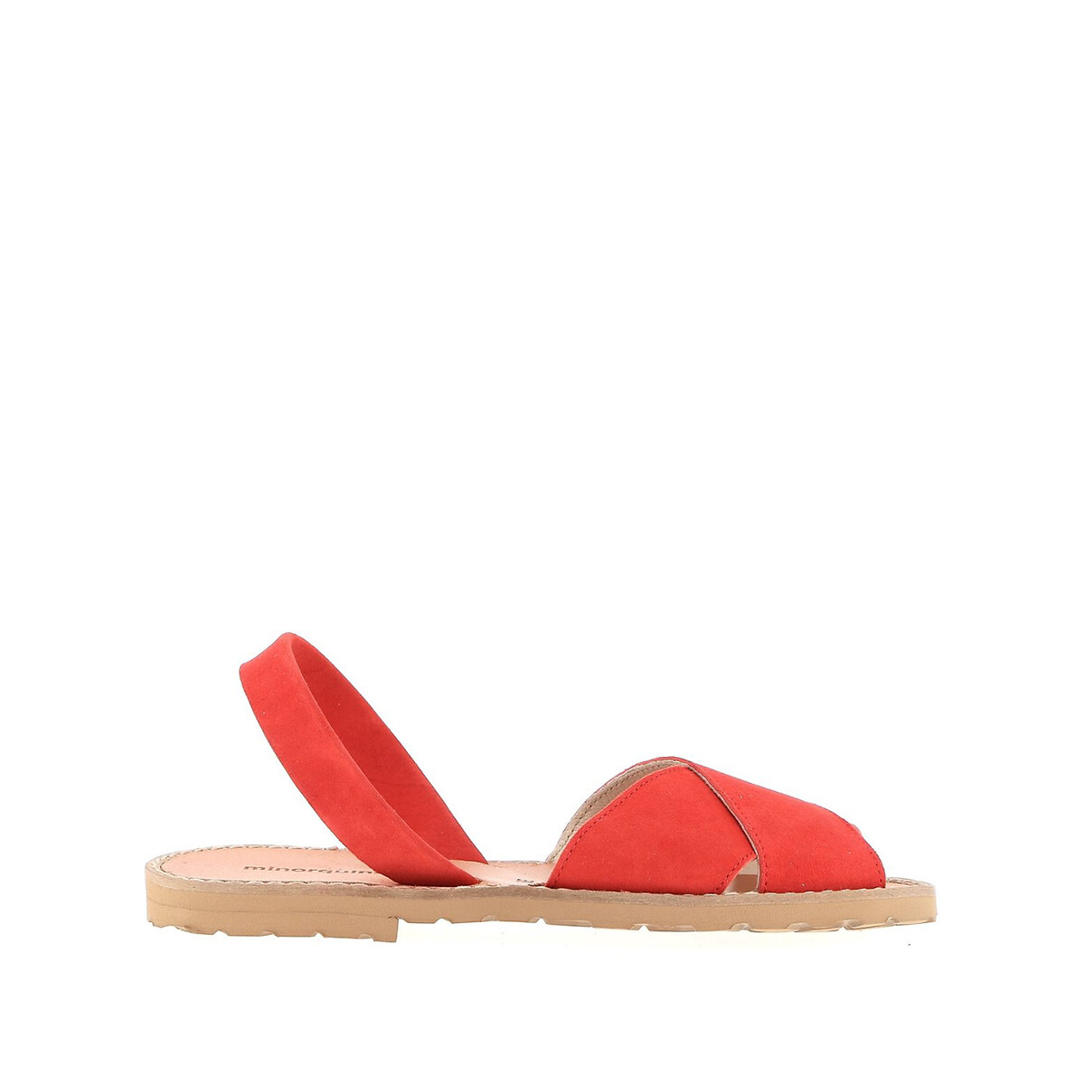 Sandales plates en daim Avarca Cala rouge, MINORQUINES