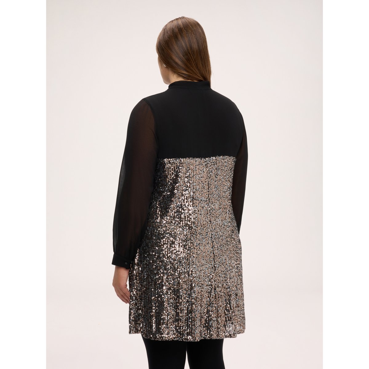 Robe à paillettes avec col nœud noir, FIORELLA RUBINO