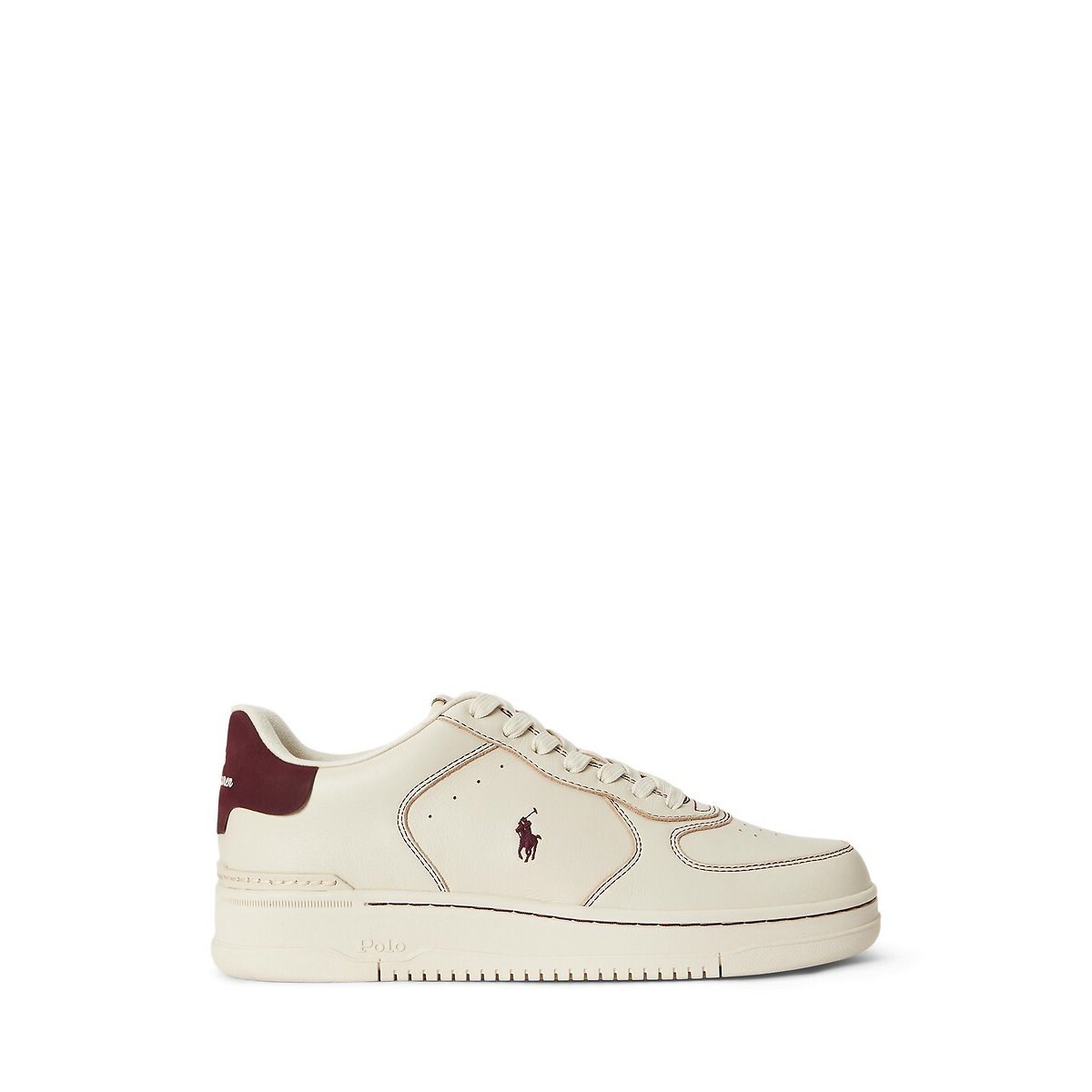 Baskets en cuir, Masters Court ecru/bordeaux, POLO RALPH LAUREN