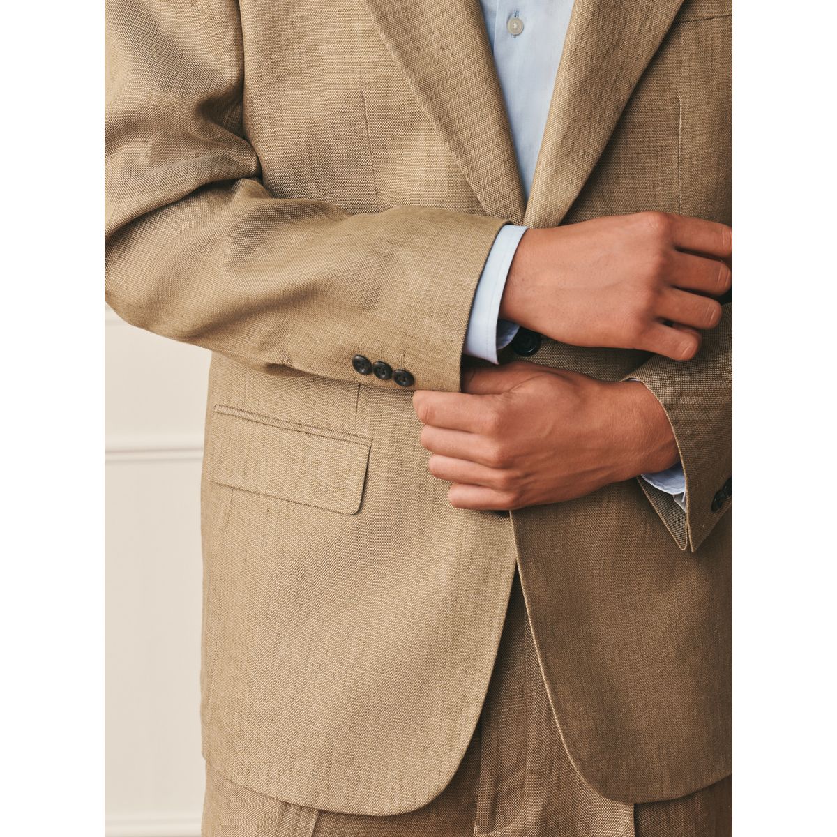 Veste de costume archive en lin marron fauve, NEXT