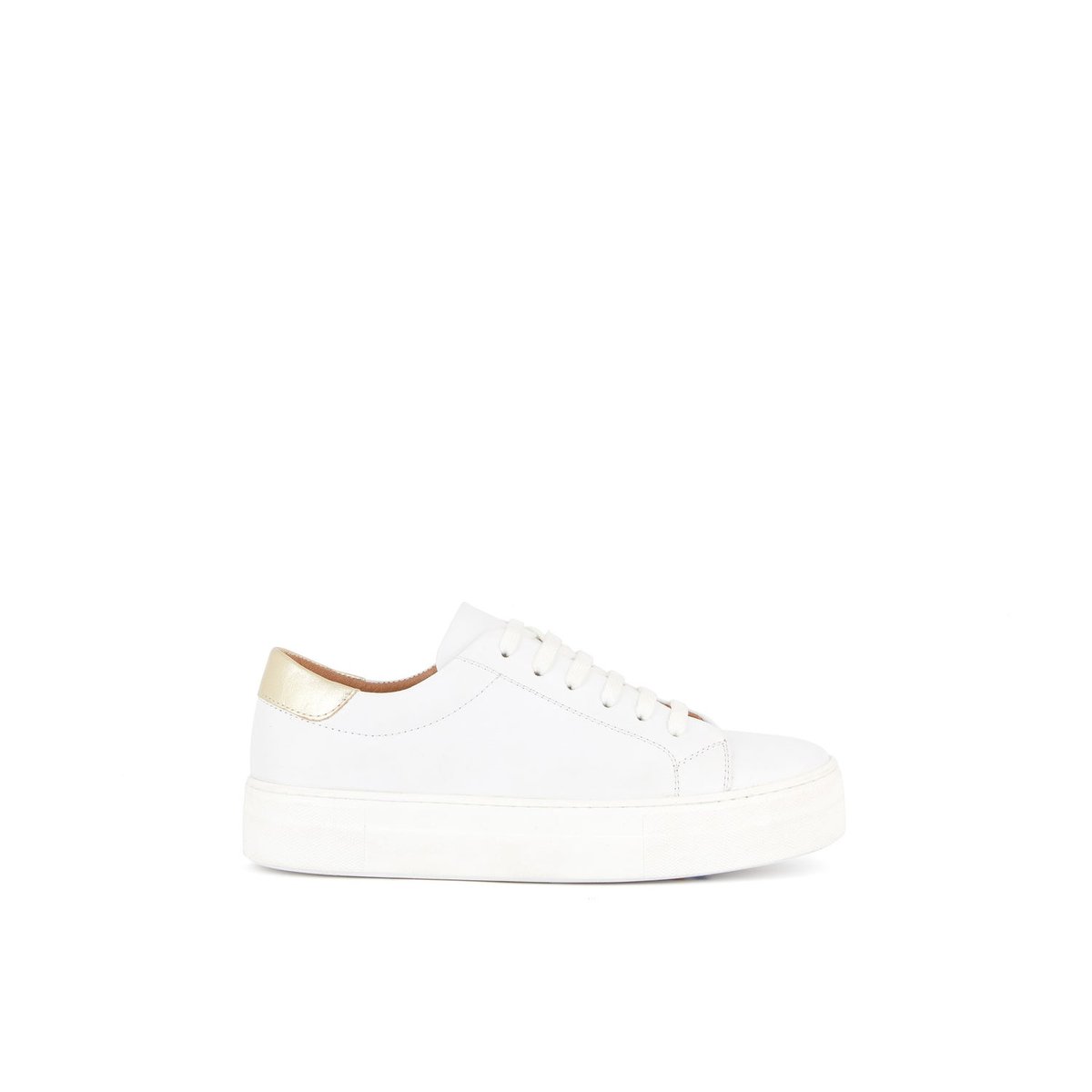 Basket en cuir ANNAEL blanc, MELLOW YELLOW
