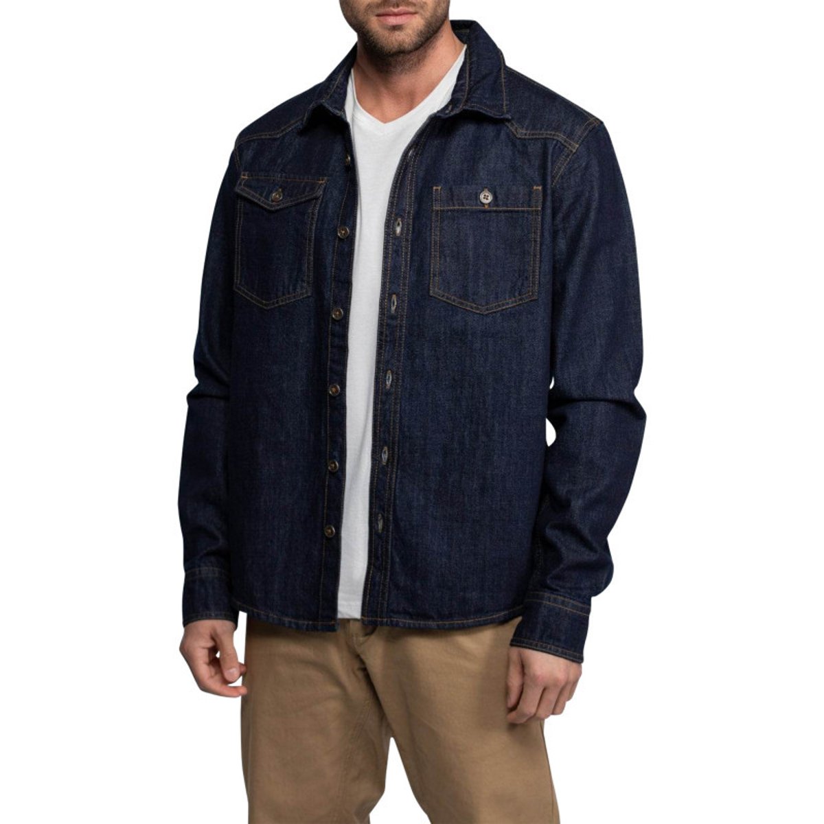 Chemise Daytona coton avec manches longues et col à rabats brut brut, DAYTONA