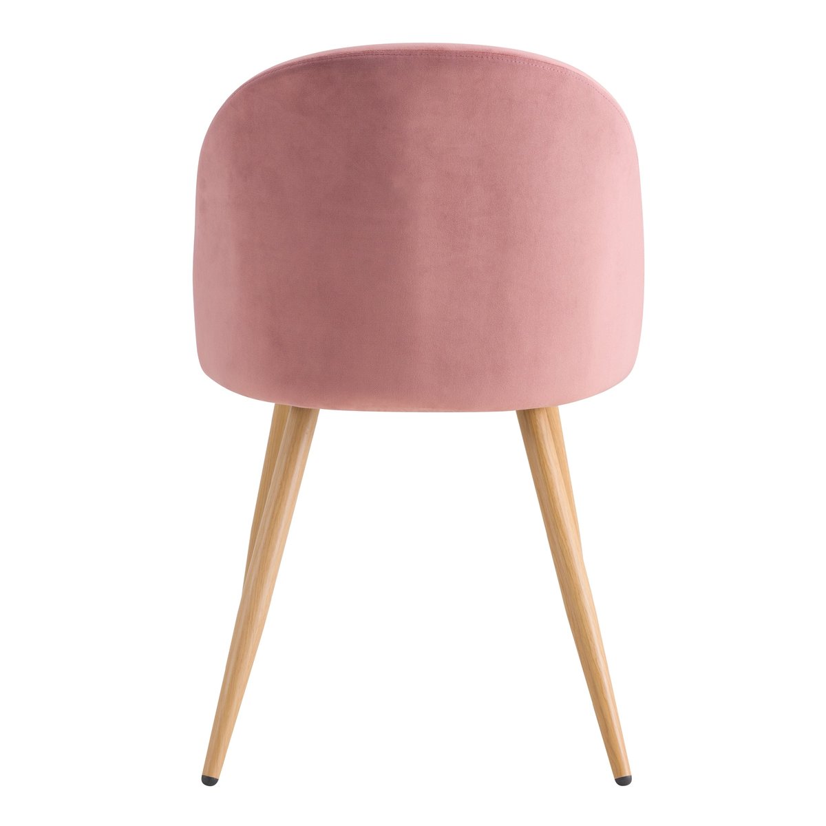 Lot de 2 chaises en velours et pieds en métal - COZY vieux rose, MAISON PAVANE